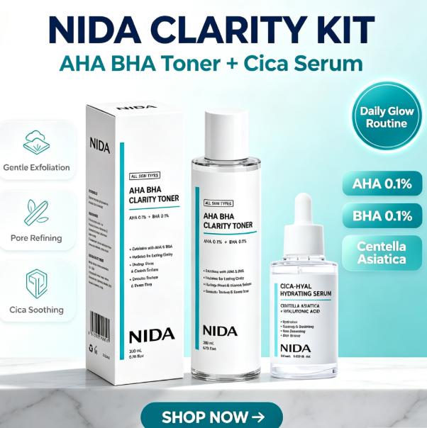 Aha Bha Exfoliant - Set Perawatan Kulit NIDA Hydrating Clarifying