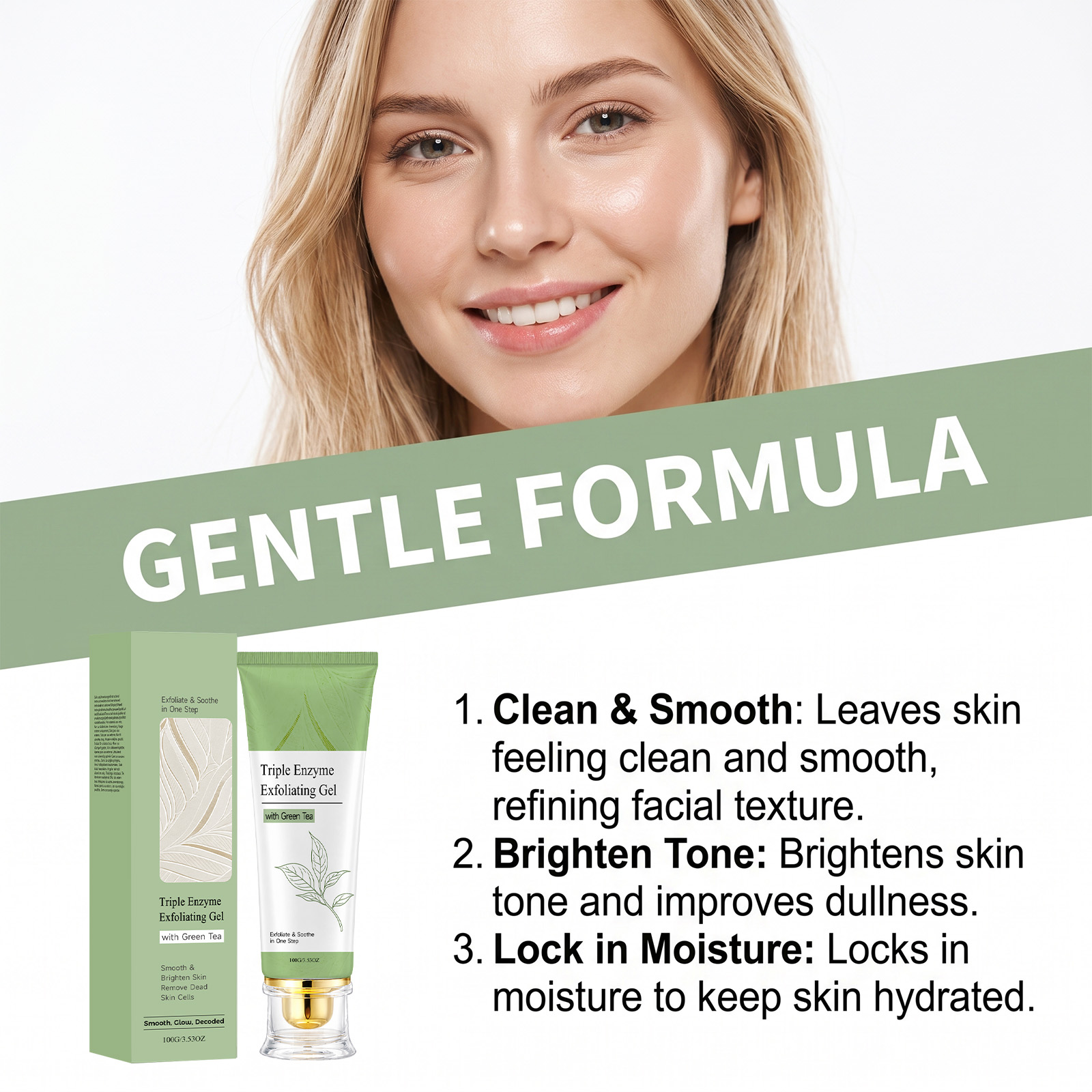 Gel Pengelupas Kulit Teh Hijau - Peptide Neck Cream ulasan dan harga