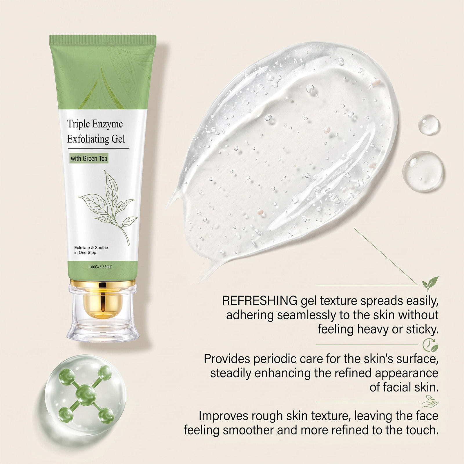 Gel Pengelupas Kulit Teh Hijau - Peptide Neck Cream ulasan dan harga